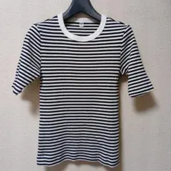 【美品】ユニクロ UNIQLO ストライプ 半袖Tシャツ Sサイズ