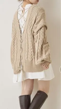 値下げ❗️who's who chico ピンクベージュ　2wayニット・ベスト