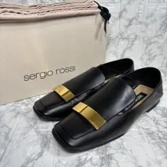 セルジオロッシ 5 sr1 フラットスリッパ プレート デニム インディゴ