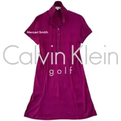 カルバンクラインゴルフ ストレッチワンピース パープル L 日本製 ワイン