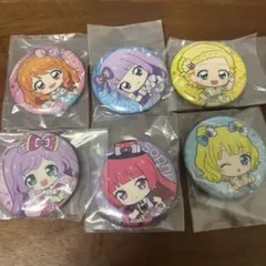 【ガチャガチャ】アイカツ！✕プリパラ　缶バッジ　大空あかり　真中らぁら　他　6点