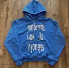 ジップパーカー 青