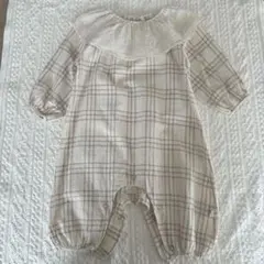 80 lalaチェック柄ロンパース 韓国子ども服