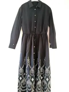 新品タグ付✨現行タグ✨アナイ ロングワンピース 総レース 刺繍 花柄 36 レース襟付き花柄ワンピース | axes femme online shop -outlet-