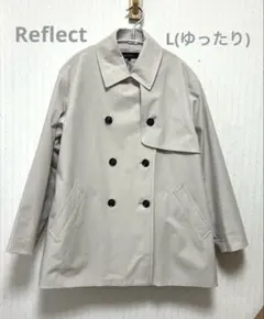 【タグ付き】リフレクト　ミドルトレンチコート　ライトグレー11 ゆったり