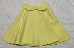 INGNIイングウエストリボンミニスカートMフレアスカート黄色イエロー無地y2k
