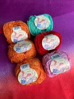 ALPS アルプス くるくる 毛糸 アクリル100％ 4色 6玉 まとめ売り