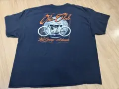 古着 バイクプリント 半袖 Tシャツ 黒 2XL相当 ビッグシルエット