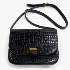 Mulberry マルベリー ショルダーバッグ チェック クロコ レザー 黒