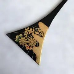 鼈甲風 かんざし 櫛 青海波 金蒔絵 花 和装 着物 浴衣 髪飾り Z1