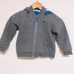 familiarファミリア フード付きグレーパーカーくるま柄フード取り外し110