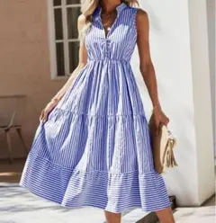 SHEIN ストライプ ノースリーブ ワンピース S