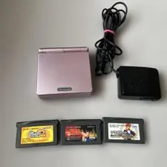 ゲームボーイアドバンスSP 本体 パールピンク ソフト3本セット