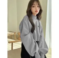 GRL ロゴ刺繍ショート丈　スウェットトップス【pm232】No.9