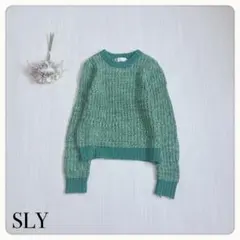 ♢【マーブル編】スライ クロップド ニット グリーン 秋冬 トレンド