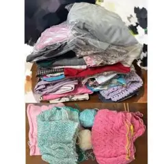 まとめ売り 布 生地 端切れ パッチワーク 編み棒 訳あり毛糸 編み物 手芸用品