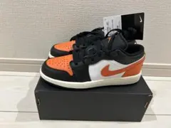新品 22.5cm エアジョーダン1 LOW GS ブラック オレンジ