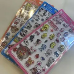 【正規品】昭和レトロ　内藤ルネ　ぷくぷくジュエリーシール　3枚セット