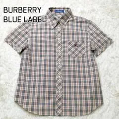 バーバリーブルーレーベル　チェック　シャツ　ノバチェック　ホースロゴ　刺繍