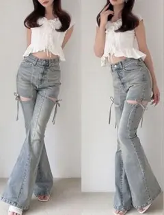 RESEXXYフレアデニムパンツ XSのサムネイル
