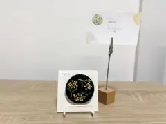 ミモザの刺繍ブローチ 黒