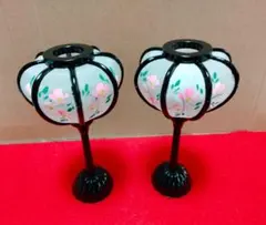 雛人形用 ぼんぼり 2個セット 花柄 13.5cmのサムネイル