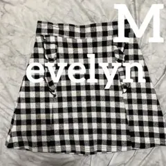 ギンガムチェック柄 スカート ミニスカート M evelyn 秋冬 エブリン M