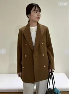 ミラオーウェン　金釦ダブルブレストロングブレザー