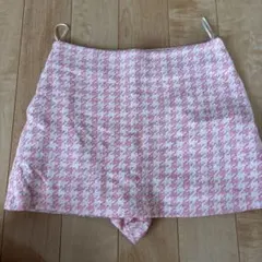 ZARA 千鳥格子柄 タイトスカート ピンク Sサイズ
