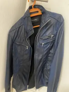 Tornado Mart ネイビー レザーライダースジャケット