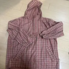 old GAP赤系チェック柄 フード付きアウター