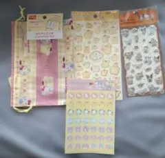 サンリオ ハローキティ ポムポムプリン 巾着 &ポムポムプリンなど シールセット