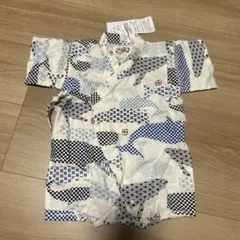 未使用タグ付き　クジラ柄 甚平 80cm