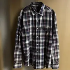 GAPギャップ チェック柄 長袖シャツ ネイビー/ホワイト/レッド サイズL