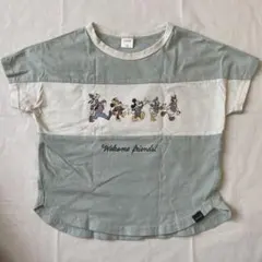 バースデイ　ミッキー　フタフタ　110 半袖　Tシャツ　水色　淡色　夏耀