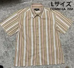 COMM CA ISM 半袖シャツ　ストライプ　Lサイズ　ボックスタイプ　古着