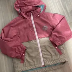 BEAMS mini フード付きジャケット ピンク/ベージュ 110