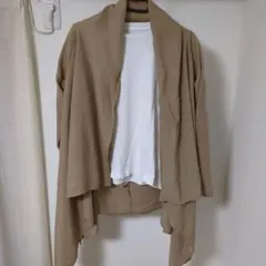 ベージュ 春コート　フリーサイズ　オープンフロント　オズモーシス