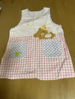 可愛いクマ刺繍エプロン