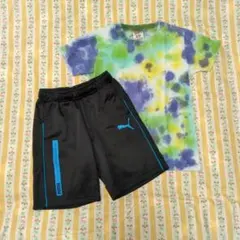 PUMA タイダイTシャツとショートパンツセット 120