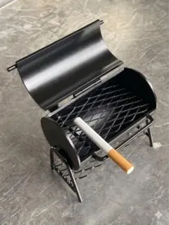 ハンドメイド アイアン灰皿 BBQグリル風 開閉式フタ付きのサムネイル