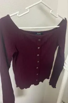 bershka トップス ワインレッド オフショル