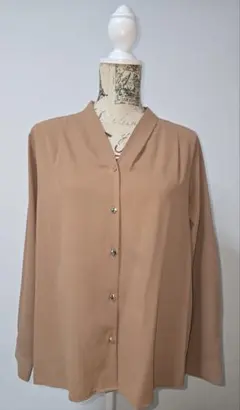 CLACIER キャメル ブラウン 長袖シャツ オフィスカジュアル ハニーズ