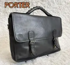 美品♡A4可♡PORTER ポーター ロゴ ダレスバッグ 黒 吉田カバン 鍵付 
