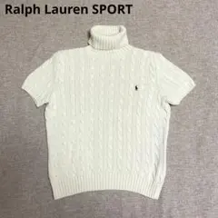 ラルフローレン XLサイズ ポニー タートルネック ケーブルニット オフホワイト