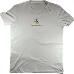 【新品タグ付】カルバンクラインジーンズ ダブルロゴTシャツ 白 XL