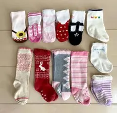 ベビー 靴下 ハイソックス 女の子 12点セット