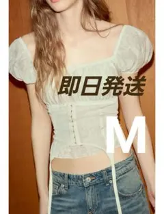 ZARA】ザラ M マッチングコルセットトップス エクリュ - メルカリ
