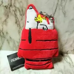 新品 スヌーピー ぬいぐるみ リール付きパスケース 定期入れ