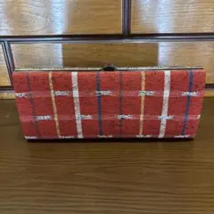 和装用バッグ 赤 チェック柄